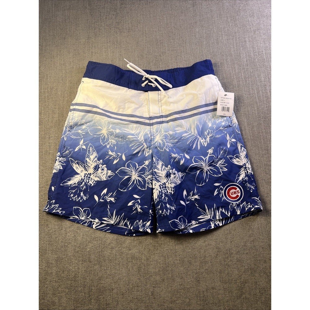 Chicago Cubs‎ Swim Trunks Men's L Hawaiian Floral GIII Carl Banks NWT